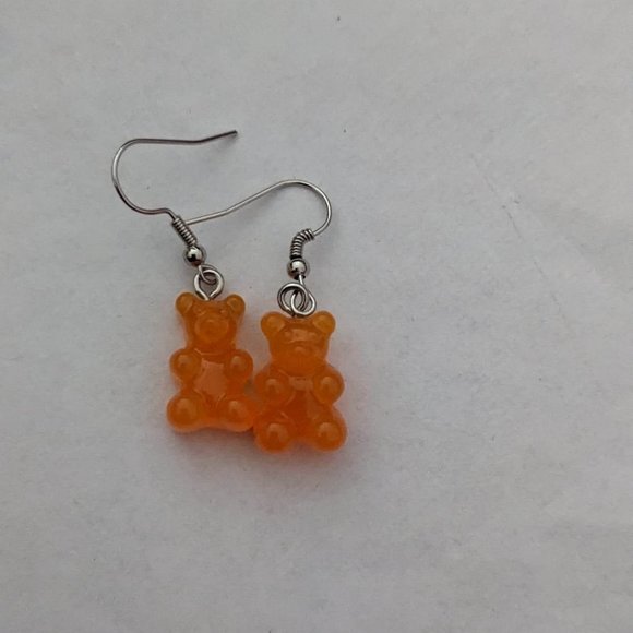 Orange Gummi Bear Earrings - Picture 1 of 3